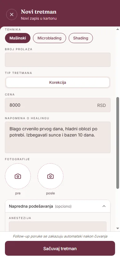 Forma za novi tretman sa pigment formulom